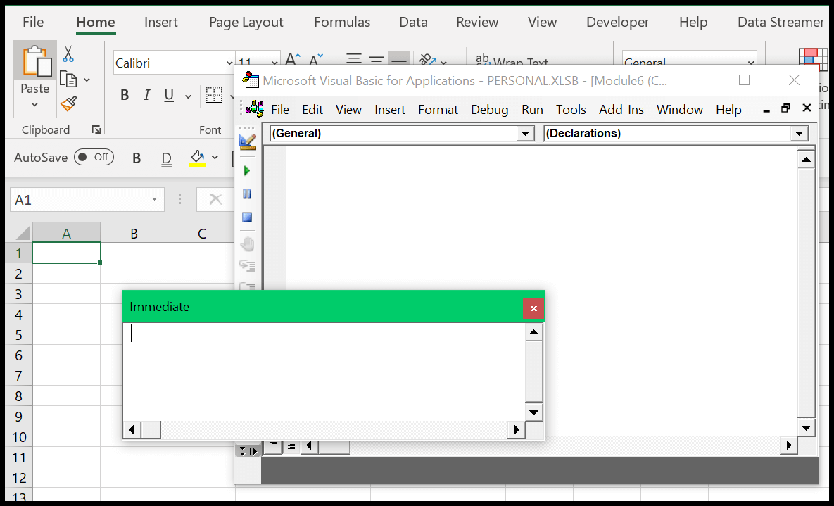 Ventana inmediata de VBA (Debug.Print)
