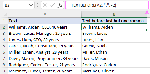 Función TEXTBEFORE de Excel: extrae texto antes del carácter (delimitador)