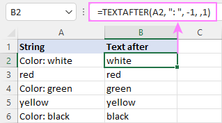 extraer texto después de carácter o palabra