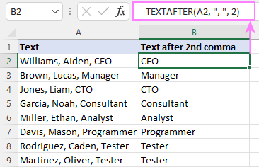 extraer texto después de carácter o palabra