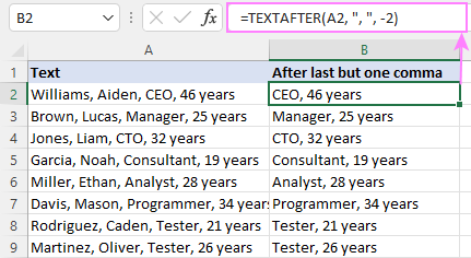 extraer texto después de carácter o palabra