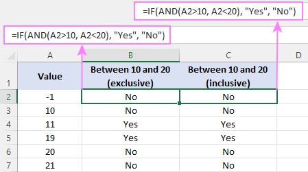 Excel SI entre dos números o fechas