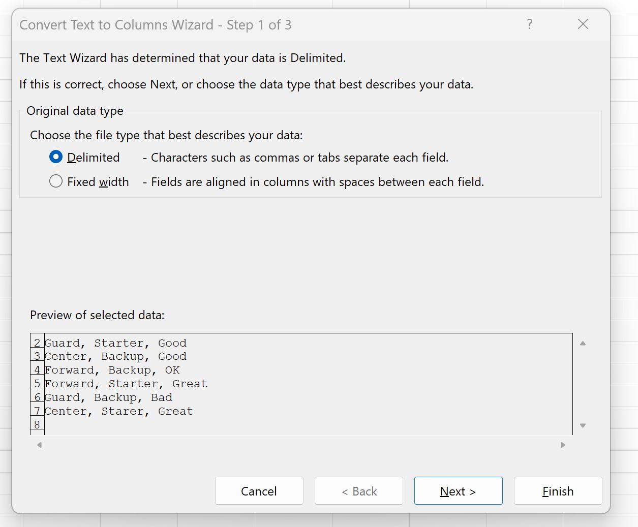 Cómo dividir una cadena por coma en Excel