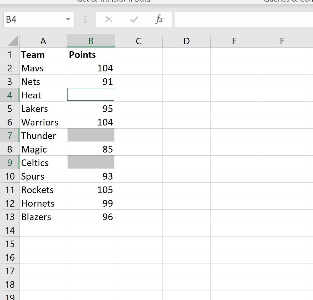 Cómo reemplazar celdas en blanco con cero en Excel