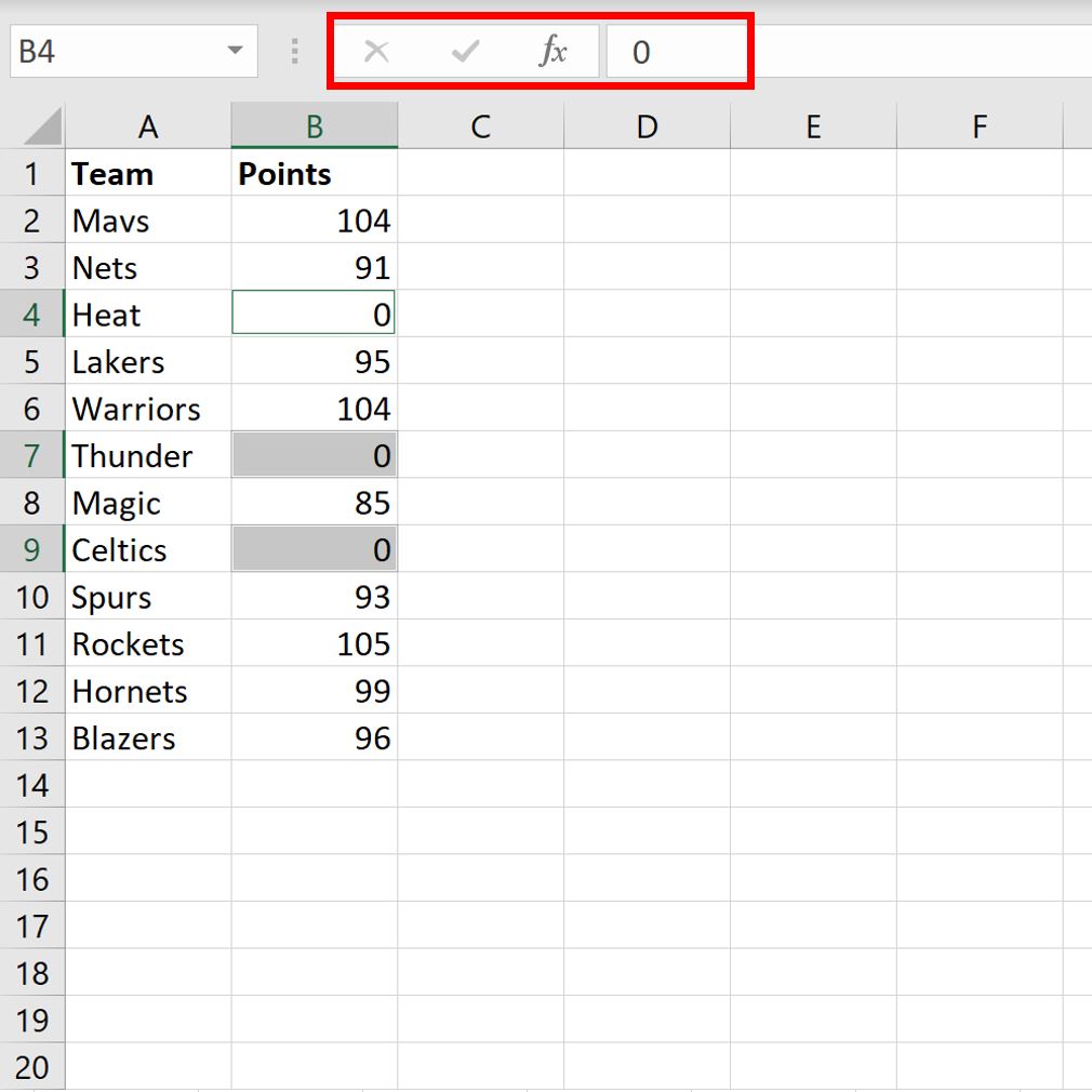 Cómo reemplazar celdas en blanco con cero en Excel