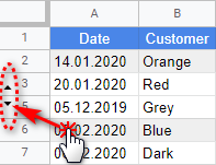 Formas rápidas de mover, ocultar, aplicar estilo y cambiar filas en Google Sheets