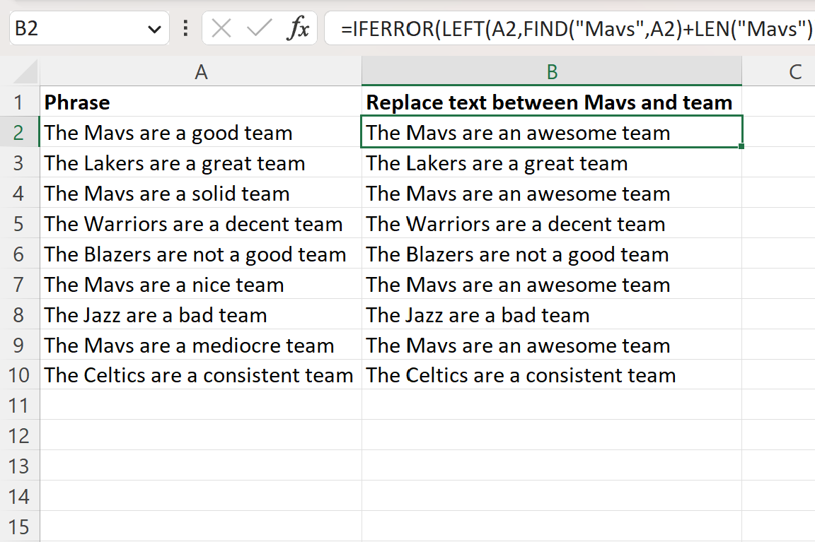 Excel: cómo utilizar la función SUSTITUIR con comodines