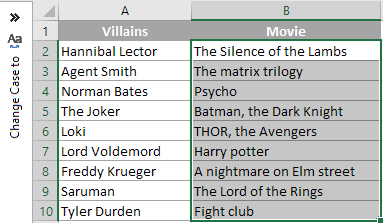 Poner en mayúscula la primera letra en celdas de Excel