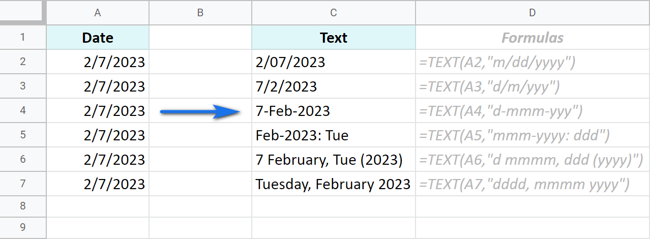 Cómo cambiar el formato de fecha en Google Sheets y convertir la fecha a número y texto