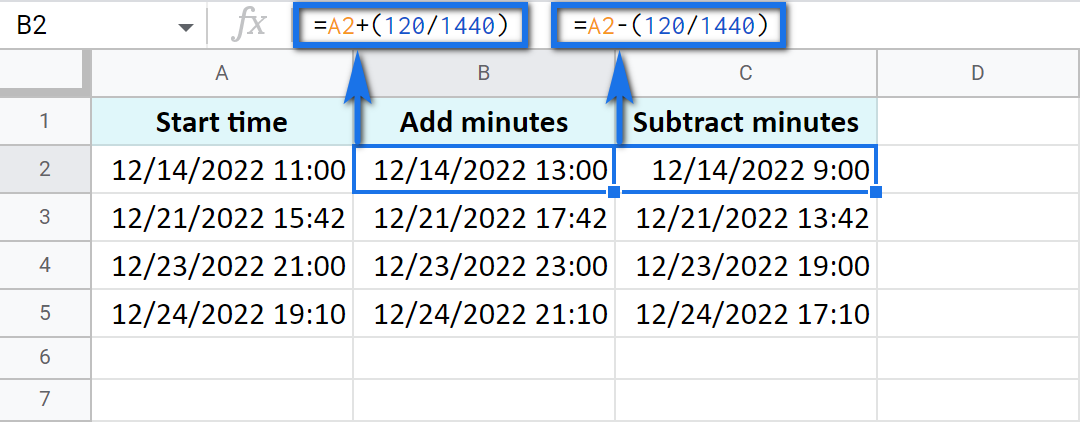 Calcular el tiempo en Google Sheets