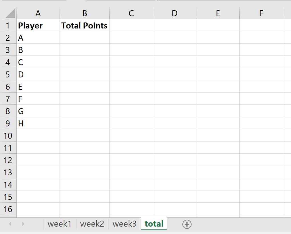 Cómo sumar en varias hojas en Excel
