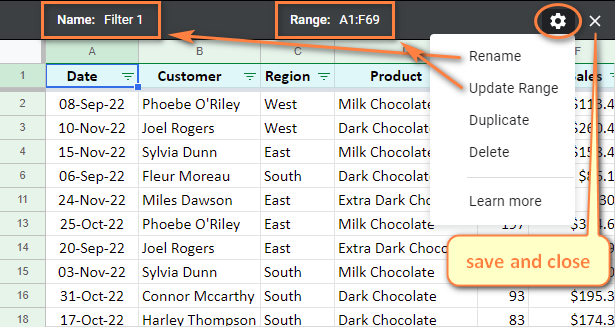 Filtre por condición en Google Sheets y trabaje con vistas de filtro Filtre por condición en Google Sheets y trabaje con vistas de filtro