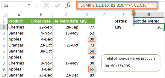 Excel SUMIFS y SUMIF con múltiples criterios – ejemplos de fórmulas