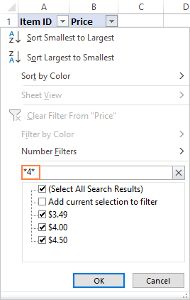 buscar y reemplazar, filtrar, usar en fórmulas con texto y números
