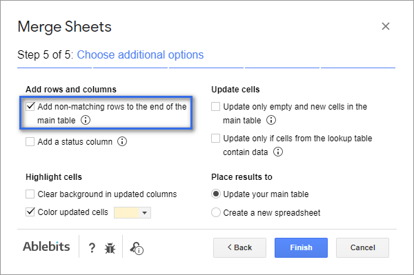 5 formas de fusionar hojas de Google, agregar columnas con datos relacionados e insertar filas que no coinciden