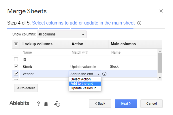 5 formas de fusionar hojas de Google, agregar columnas con datos relacionados e insertar filas que no coinciden