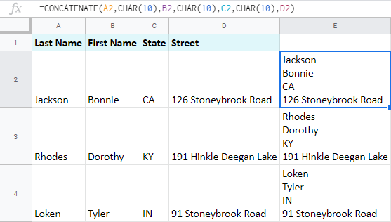 Cómo fusionar celdas en Google Sheets