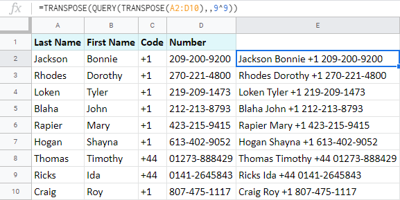 Cómo fusionar celdas en Google Sheets