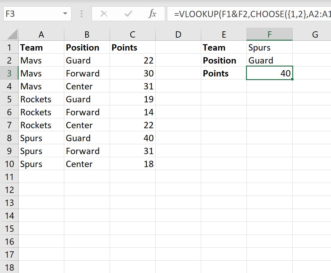 Cómo realizar una BUSCARV con dos valores de búsqueda