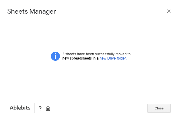 Divida una tabla o un archivo de Google en varias hojas de cálculo o de Google en Drive