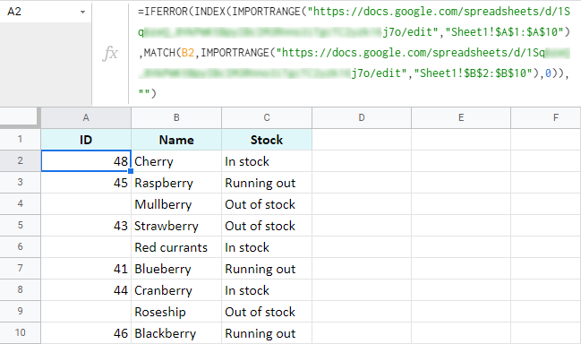 Fusiona 2 hojas de Google y actualiza datos según registros comunes