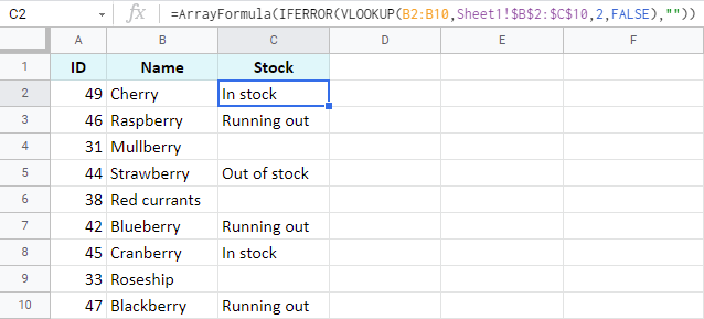 Fusiona 2 hojas de Google y actualiza datos según registros comunes