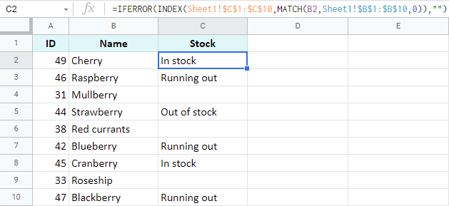 Fusiona 2 hojas de Google y actualiza datos según registros comunes
