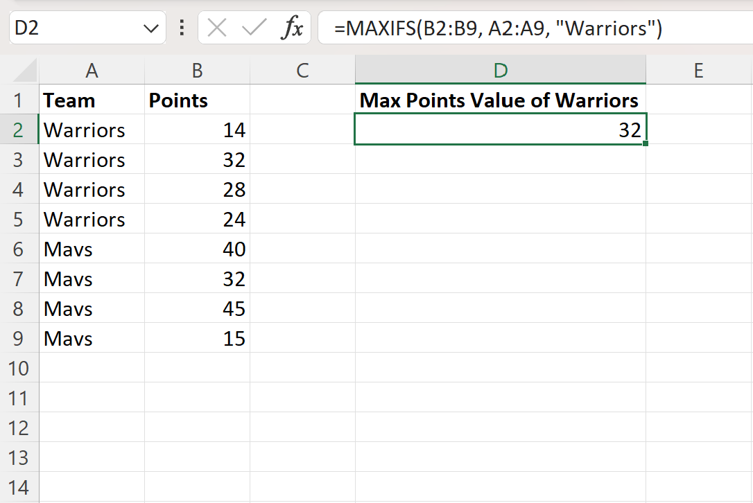 Excel: cómo utilizar BUSCARV para devolver el valor máximo