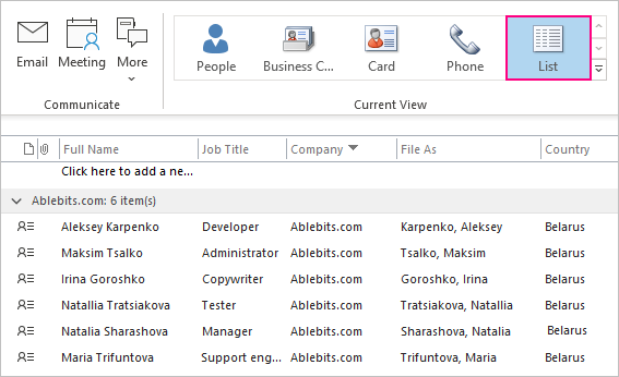 Cómo exportar contactos de Outlook