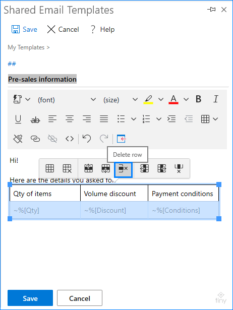 Cree plantillas de correo electrónico de Outlook que se puedan completar a partir de conjuntos de datos