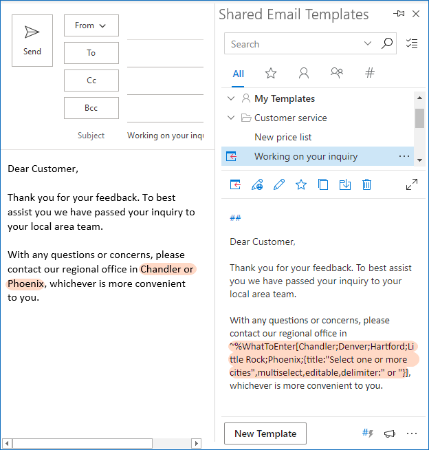 Agregar una lista desplegable a la plantilla de correo electrónico de Outlook Agregar una lista desplegable a la plantilla de correo electrónico de Outlook