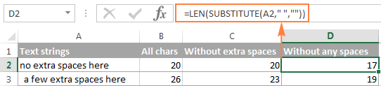Función LEN de Excel: contar caracteres en la celda Función LEN de Excel: contar caracteres en la celda