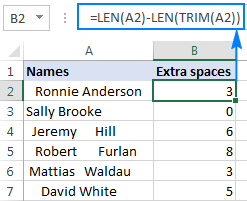 Función TRIM de Excel: forma rápida de eliminar espacios adicionales Función TRIM de Excel: forma rápida de eliminar espacios adicionales