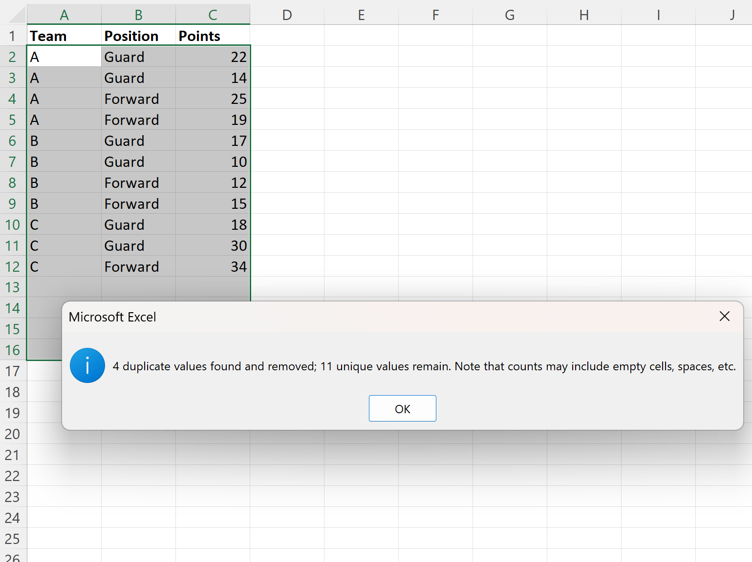 Excel: cómo eliminar filas duplicadas basadas en tres columnas Excel: cómo eliminar filas duplicadas basadas en tres columnas