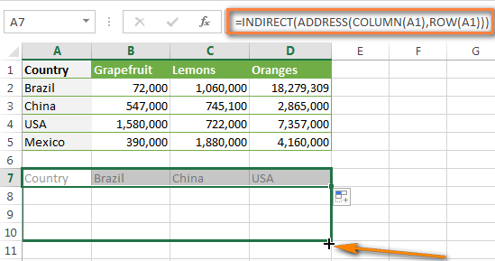 Cómo cambiar columnas y filas en Excel