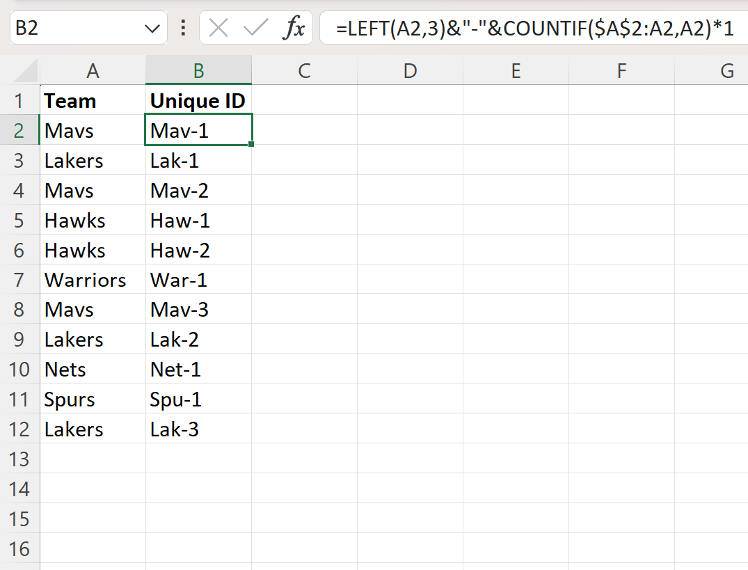 Cómo generar identificadores únicos en Excel Cómo generar identificadores únicos en Excel