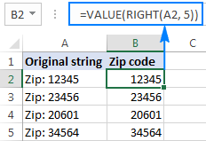 Función DERECHA de Excel con ejemplos de fórmulas