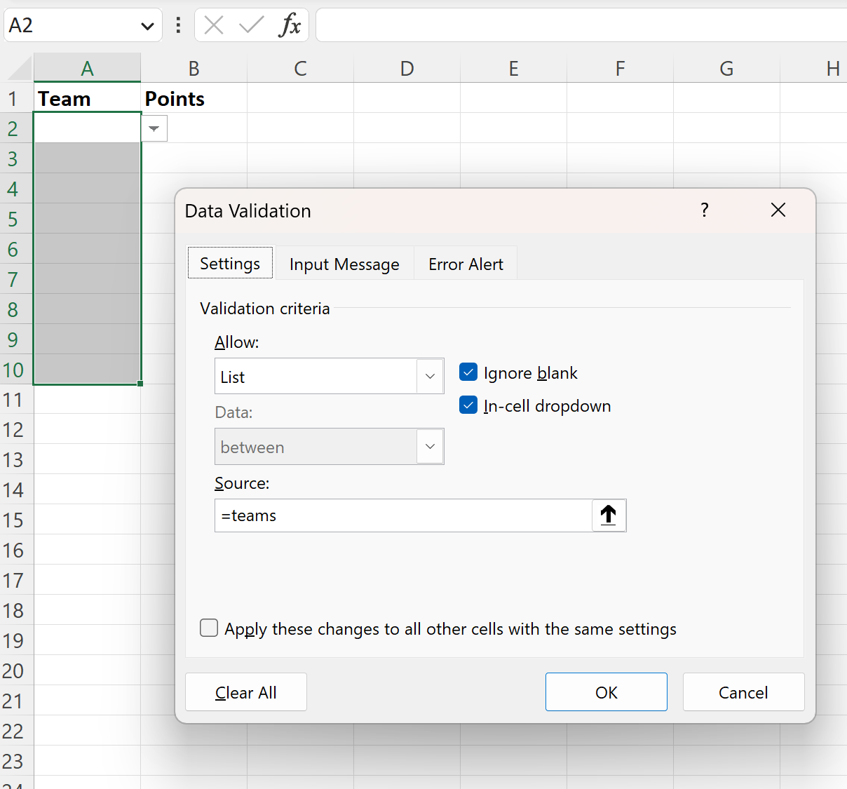 Excel: crear una lista desplegable desde otra hoja Excel: crear una lista desplegable desde otra hoja