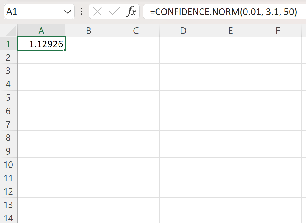 Cómo utilizar la función CONFIDENCE.NORM en Excel (con ejemplo) Cómo utilizar la función CONFIDENCE.NORM en Excel (con ejemplo)