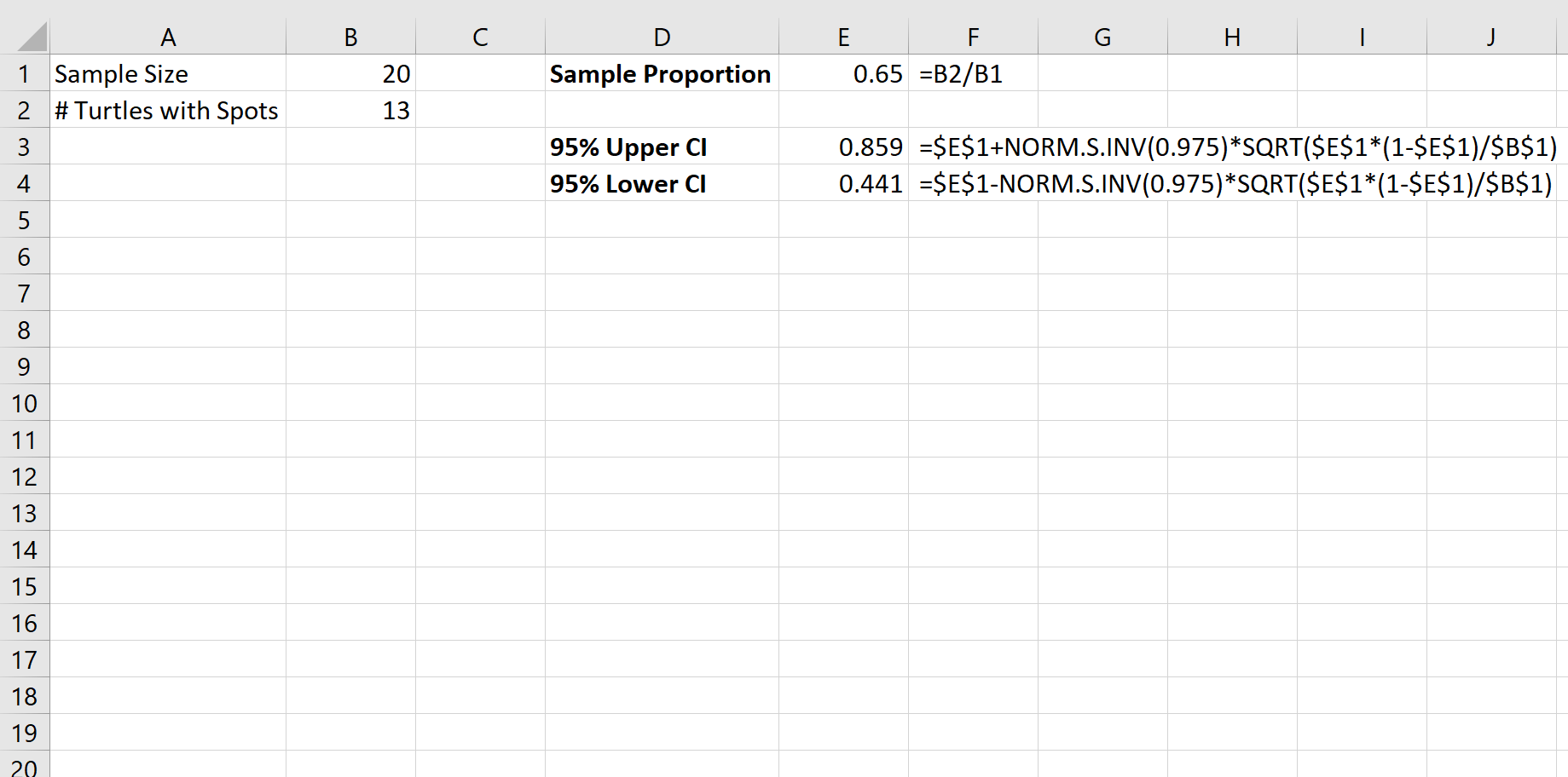 Cómo calcular estimaciones puntuales en Excel (con ejemplos)