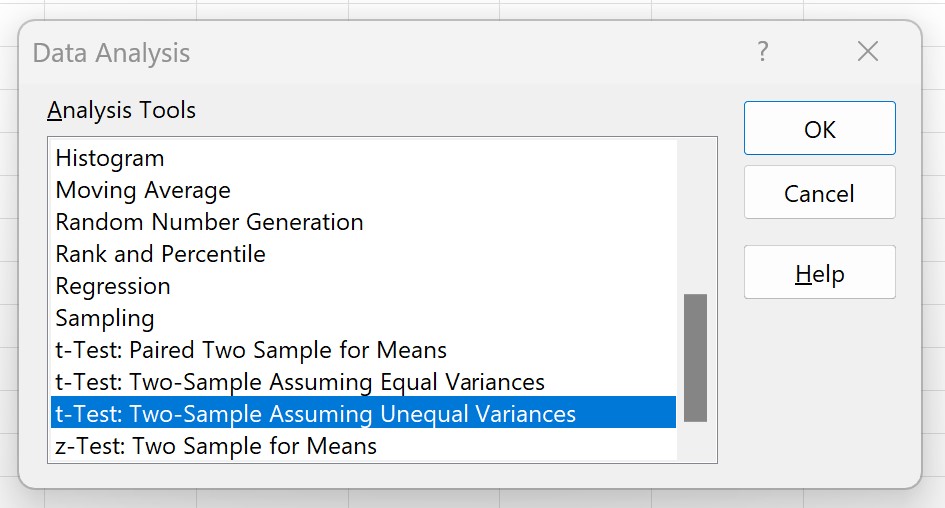 Cómo realizar la prueba t con variaciones desiguales en Excel Cómo realizar la prueba t con variaciones desiguales en Excel