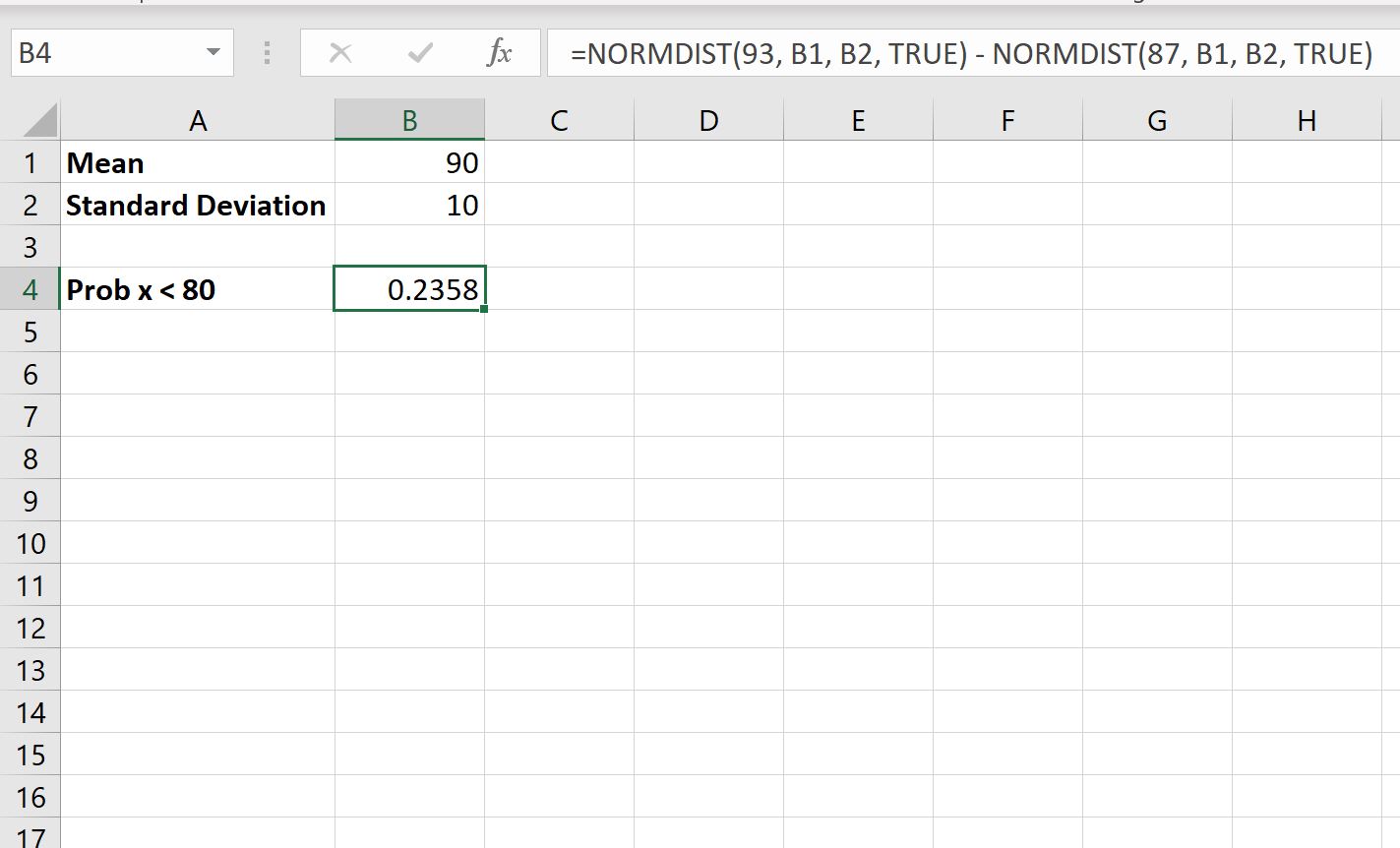 Cómo calcular probabilidades de distribución normal en Excel