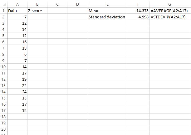 Cómo calcular puntuaciones Z en Excel