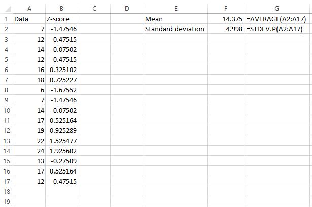 Cómo calcular puntuaciones Z en Excel