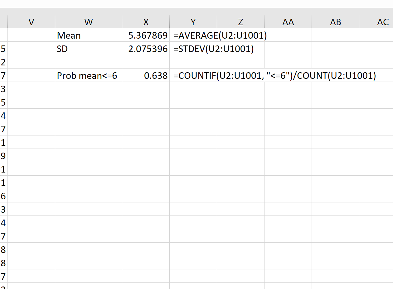 Cómo calcular distribuciones muestrales en Excel Cómo calcular distribuciones muestrales en Excel