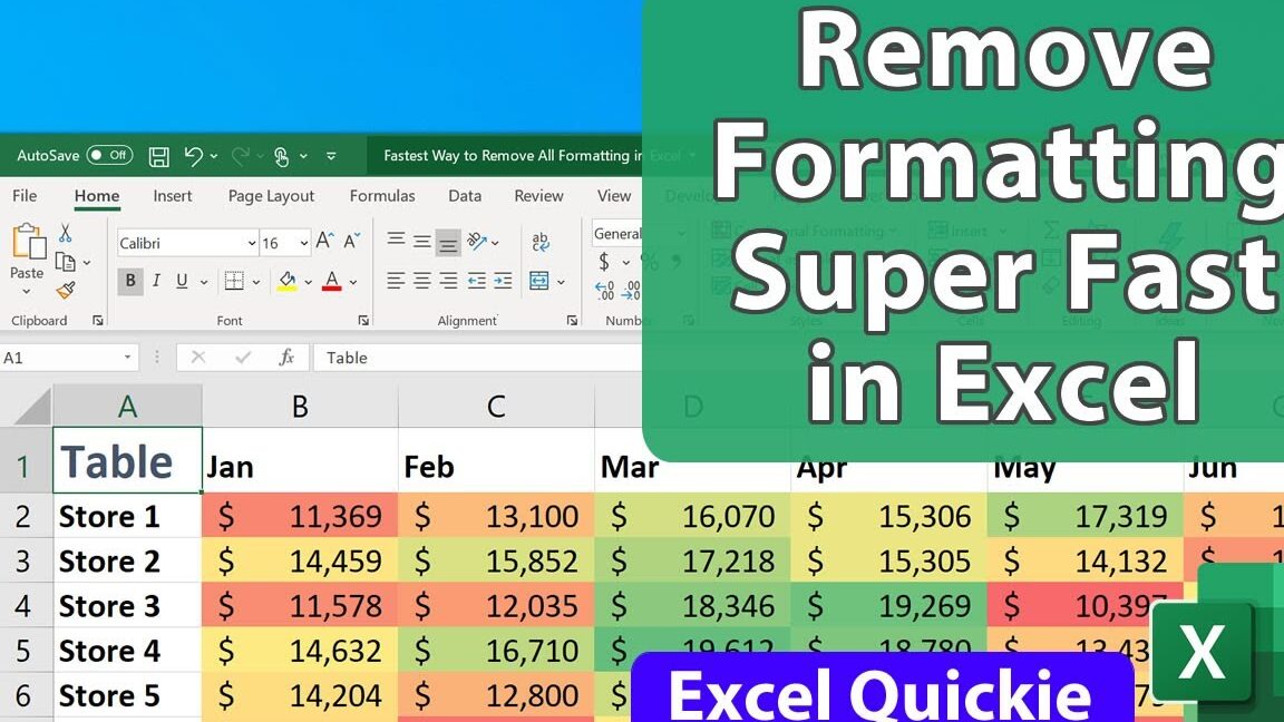 La forma más rápida de eliminar todo el formato en Excel - Excel Quickie 57