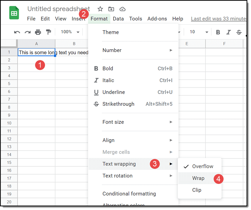 Ajustar texto (pasos sencillos) | Tutorial de Hojas de cálculo de Google