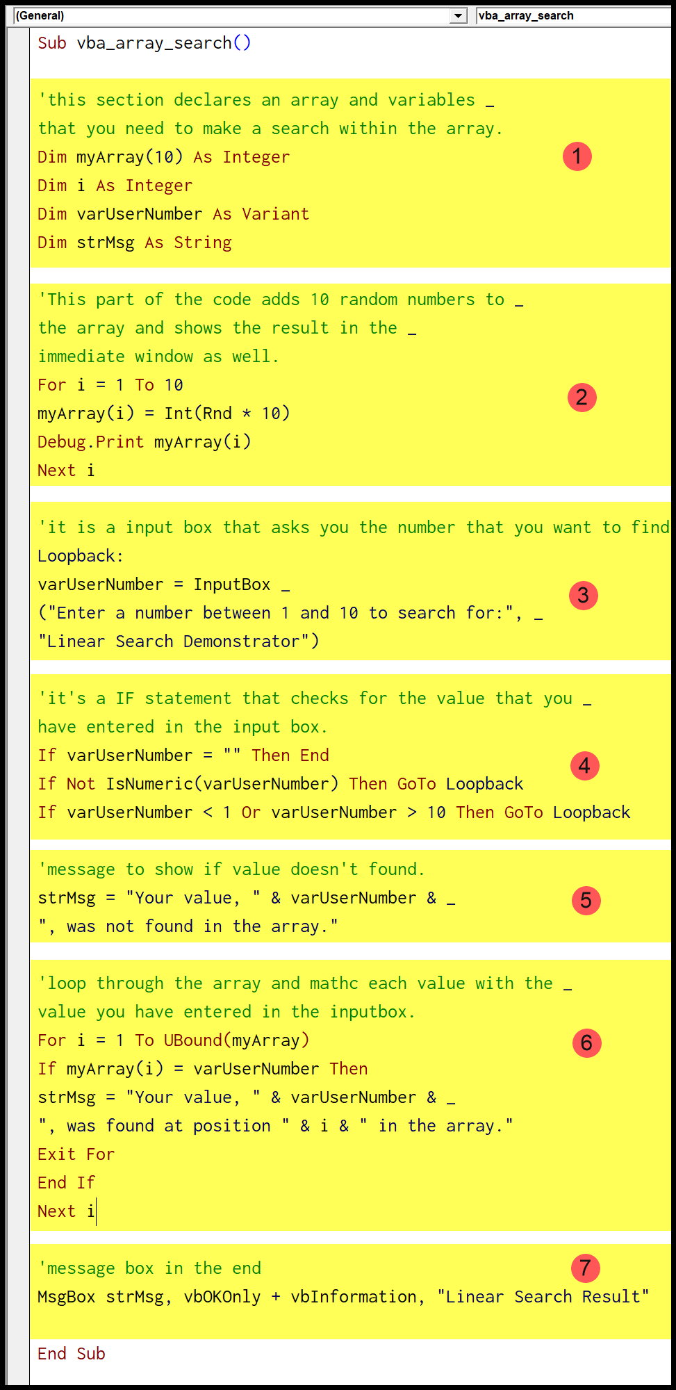 Búsqueda de VBA de un valor en una matriz