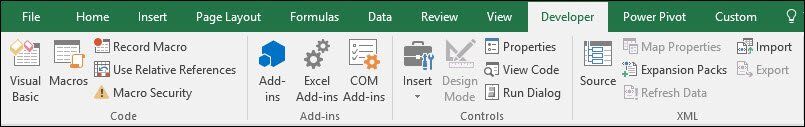 Cómo agregar una pestaña de desarrollador en Excel en la cinta