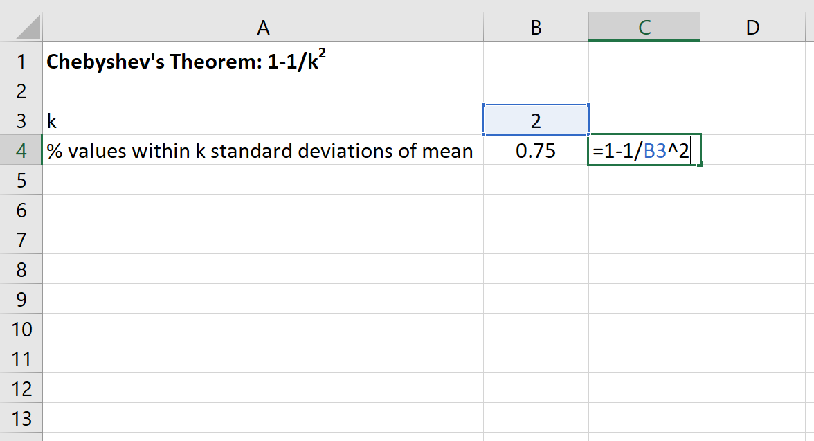 Cómo aplicar el teorema de Chebyshev en Excel Cómo aplicar el teorema de Chebyshev en Excel